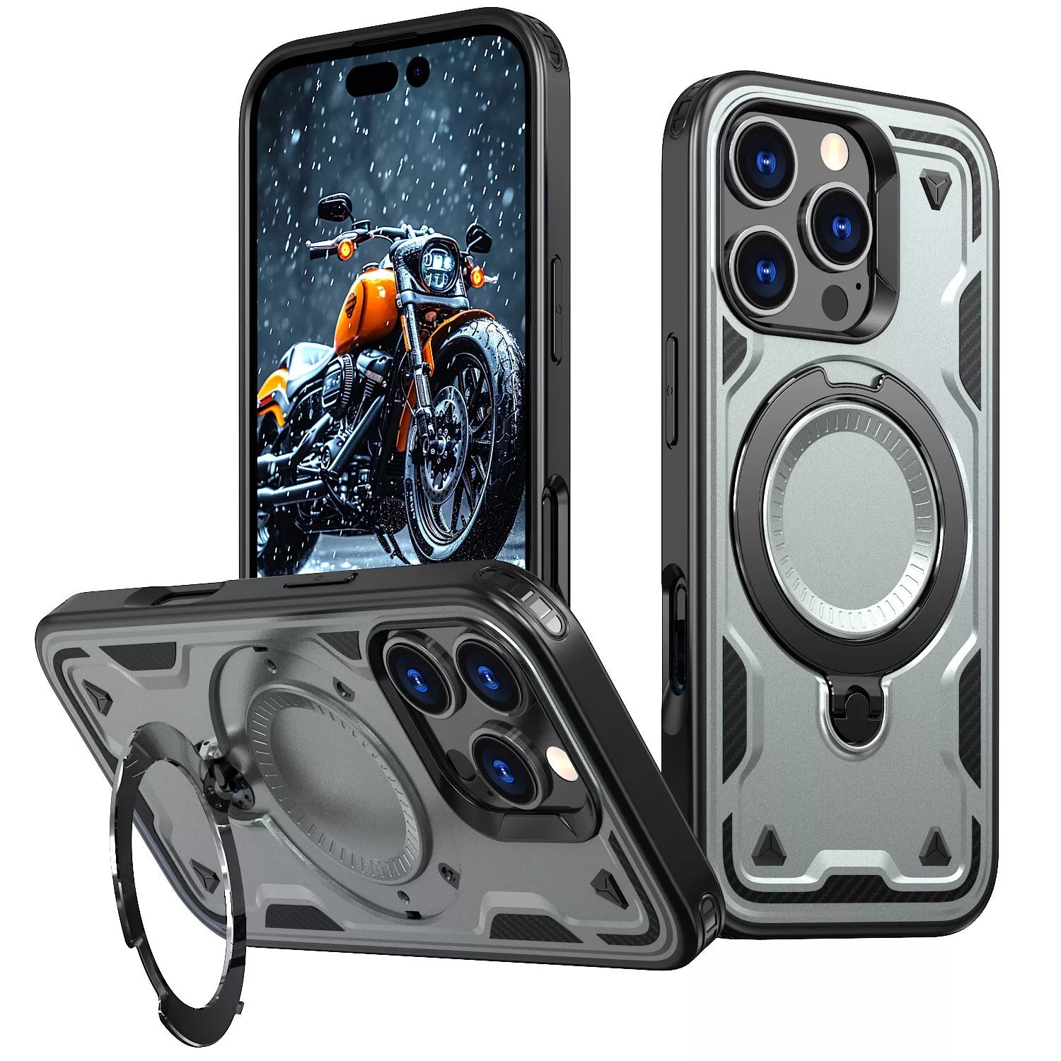 Coque antichoc avec anneau de support Magsafe pour iPhone 16 Pro Coque antichoc avec anneau de support Magsafe pour iPhone 16 Pro